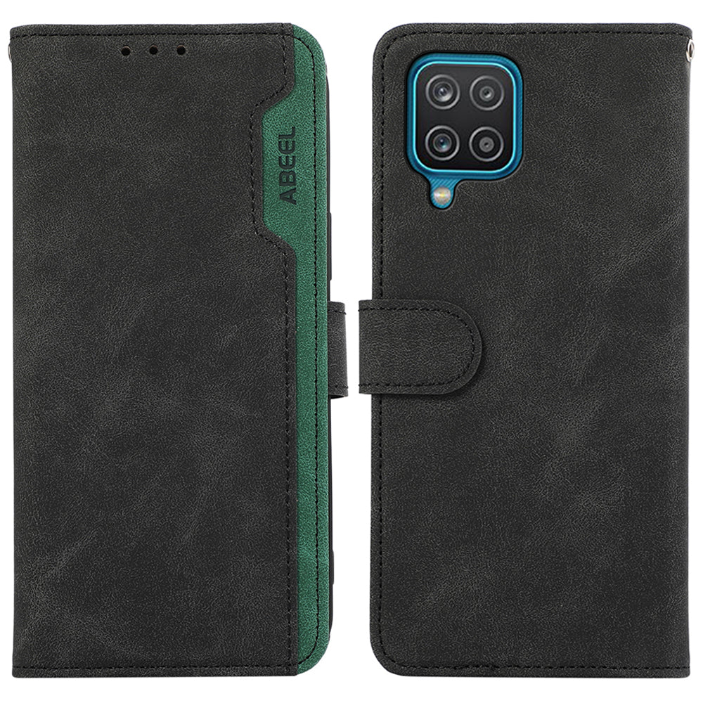 ABEEL For Samsung Galaxy A12 Drop Proof Cell Phone Case RFID Blocking Stand Cover ABEEL For Samsung Galaxy A12 Drop Proof Cell Phone Case RFID Blocking Stand Cover